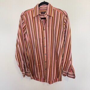 Men's ETRO Striped Button Up Long Sleeve Shirt Size 38